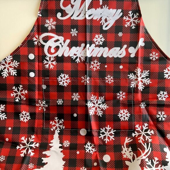 MERRY CHRISTMAS BUFFALO PLAID APRON - Picture 11 of 12